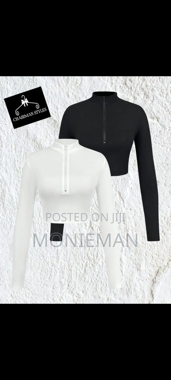 Zip-Up Long Sleeve Crop Top