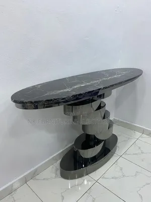 Sliver Color Console Table Marble Top