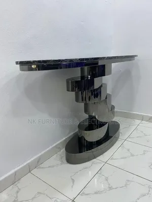 Sliver Color Console Table Marble Top