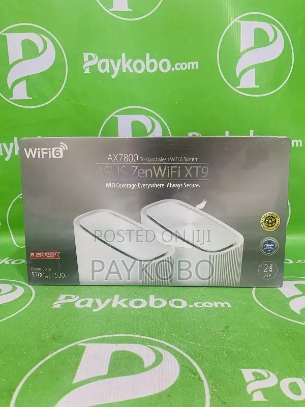 ASUS Zenwifi Xt9 Ax7800 Wireless Tri-Band Mesh Wi-Fi System (2-Pack)