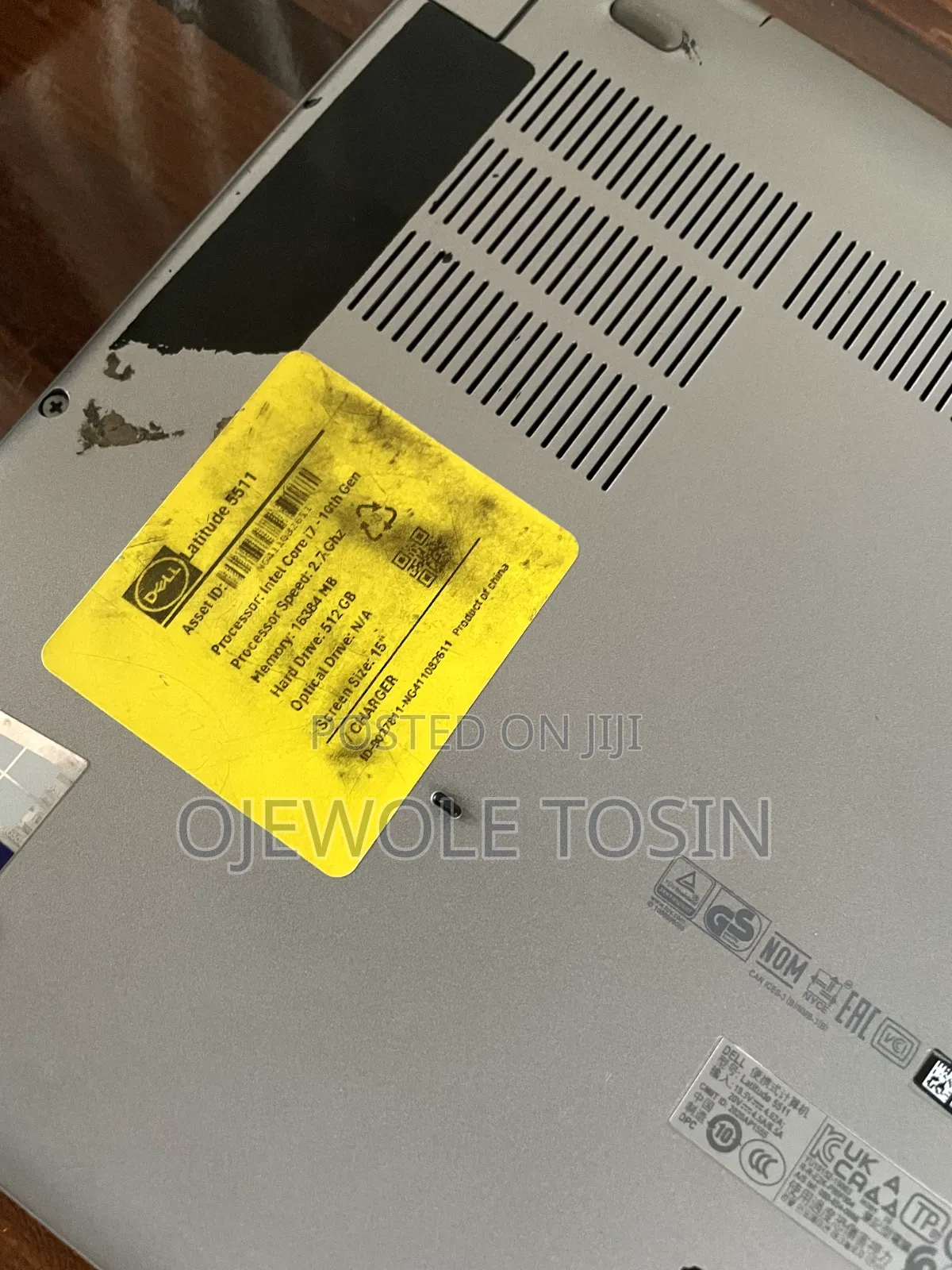 Laptop Dell 16GB Intel Core i7 SSD 512GB