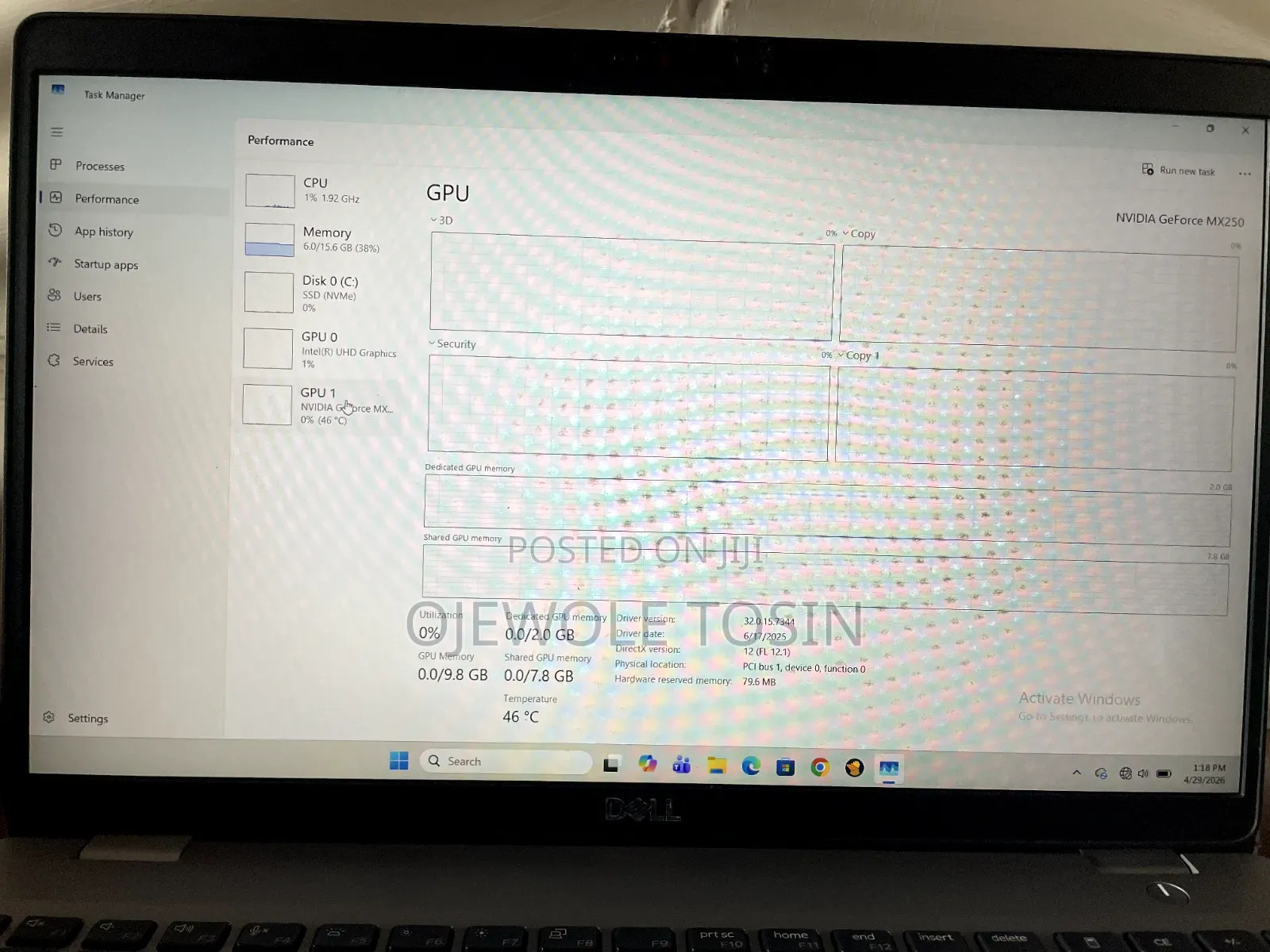 Laptop Dell 16GB Intel Core i7 SSD 512GB