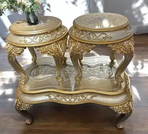 Gold Royal Center Table With Side Stool