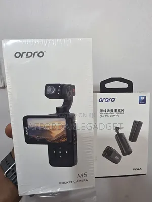 Ordro M5 Pocket Camera, PWM-5 Wireless Microphone, 64gb Memory Card