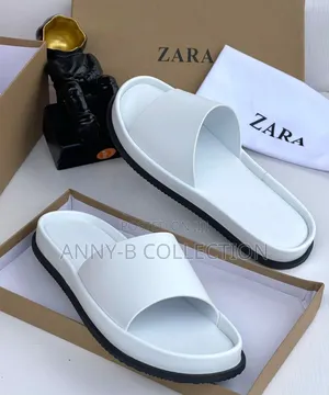 Pure White Men Zara Slides Pam