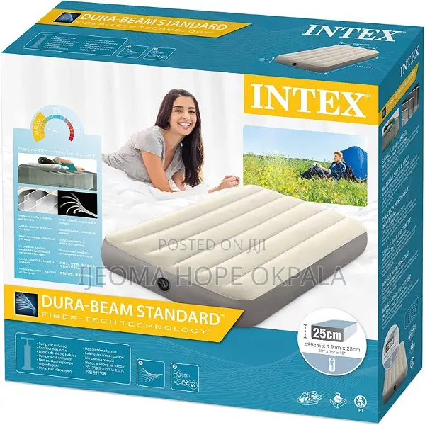 Intex Air Bed Mattress Single Size With Manual Pump