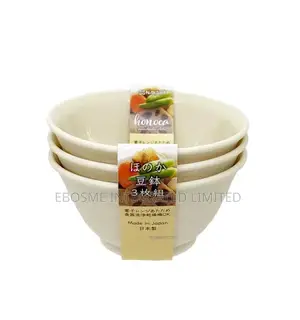 White Ceramic Bowl Honoca Mamebachi 3pcs D90mm X H45mm