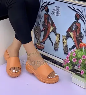 Chunky Leather Platform Slippers