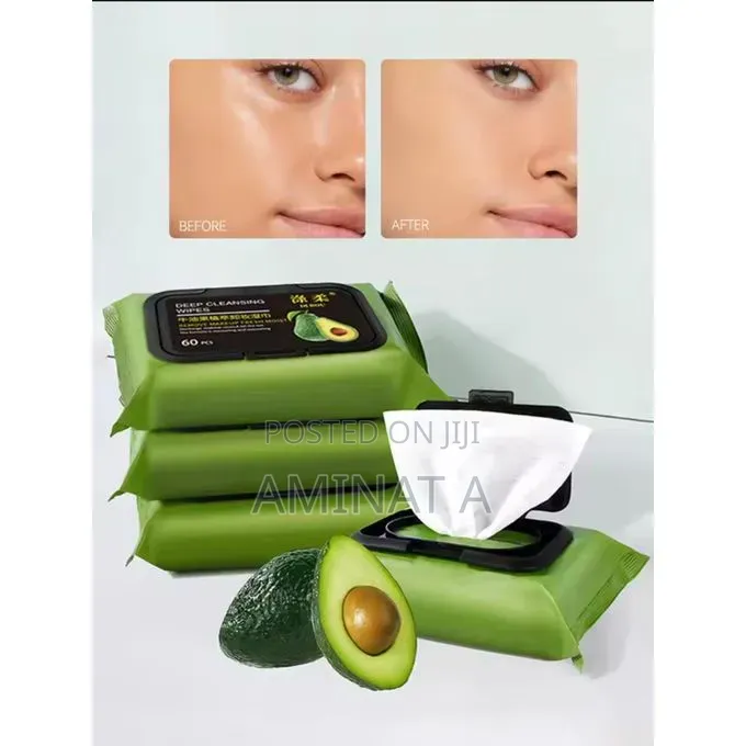 80 PCS Avocado Makeup Remover / Deep Cleaning Wipes
