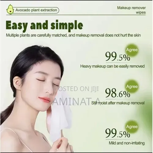 80 PCS Avocado Makeup Remover / Deep Cleaning Wipes