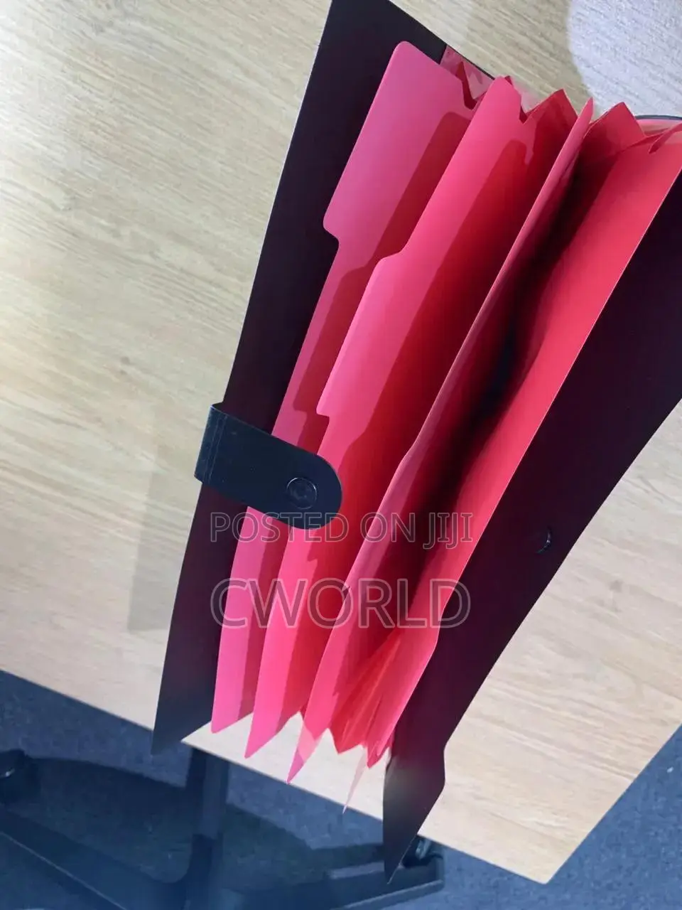 Black File Folder With Pink Tabs