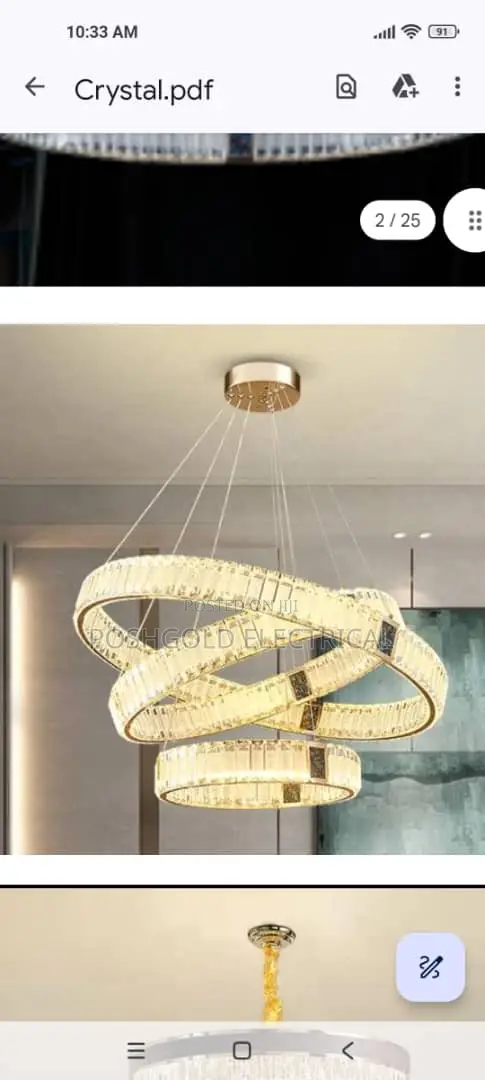 Luxury Spiral Crystal Ring Chandelier