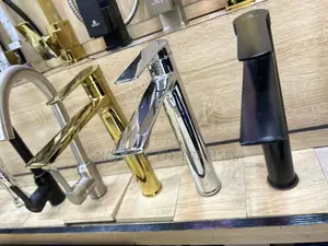 Long Basin Mixer Tap Black Gold Stainless