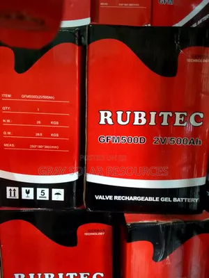2v 500ah Rubitec Gel Battery