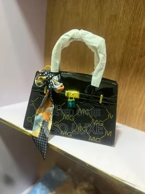 Luxury Black Patent Handbag With Scarf Gold Lock – Classy Ladies Bag