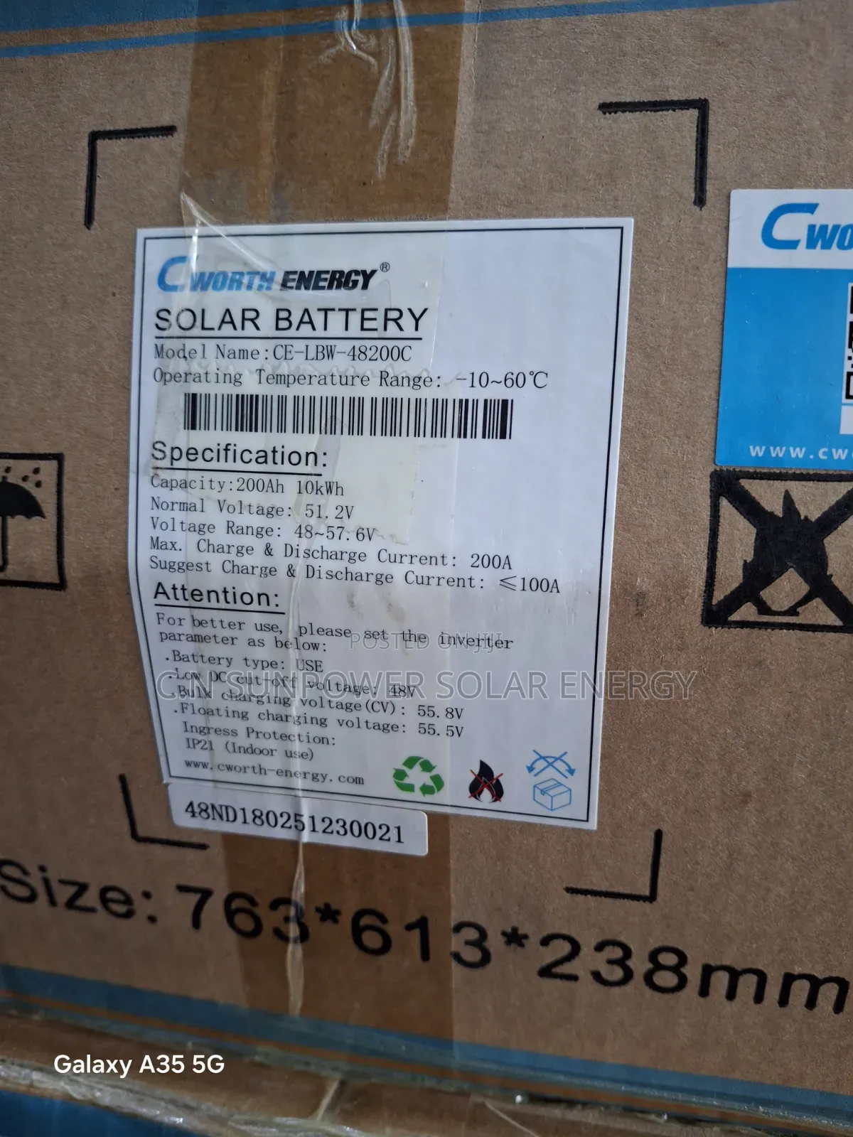 10kwh/48v Cworth Energy Lithium-Ion Battery