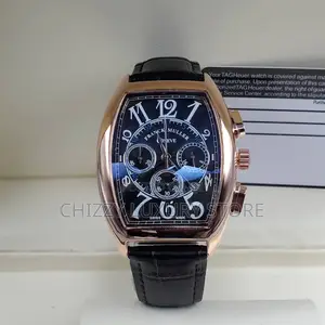 Franck Muller Quality Luxury Men Genuine Leather Wristwatch