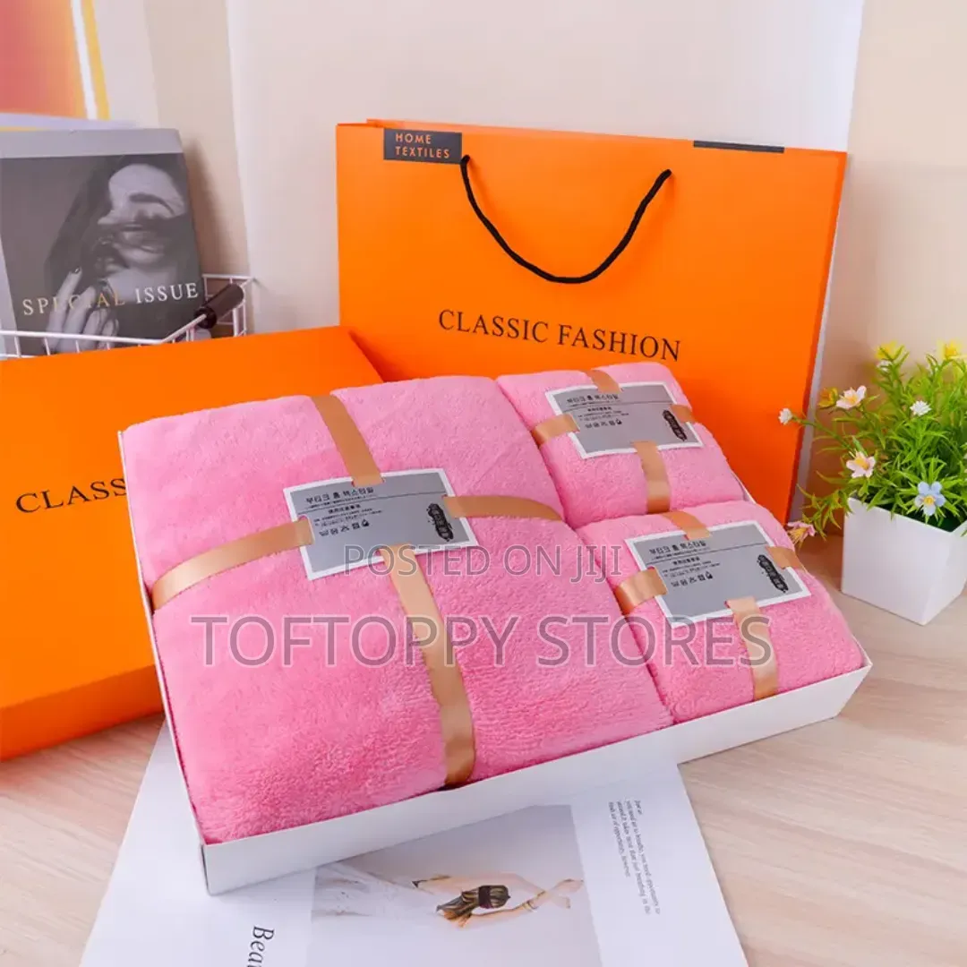 Bath Towel Gift Set Coral Fleece