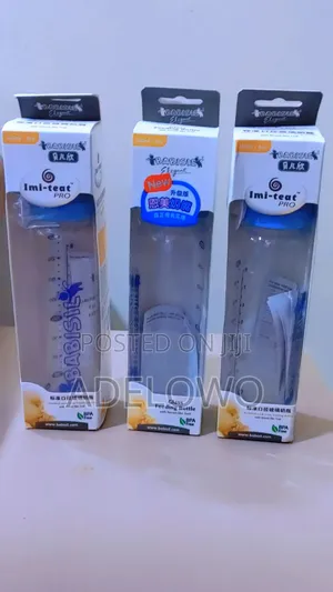 3 Original Imported Babisil Imi-Teat Pro Glass Feeding Bottles