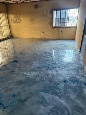 Mix Blue Reflector Metallic Epoxy Flooring