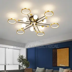Gold Blossom Flush Mount Chandelier
