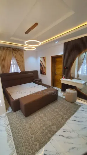 Padded Designed Bedframe With Wall Dressing Mirror