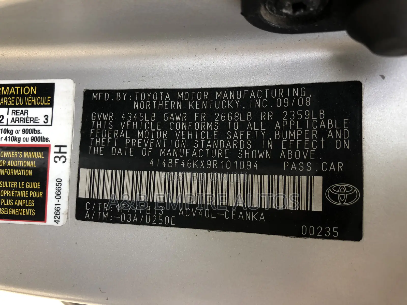 Toyota Camry 2009 Silver