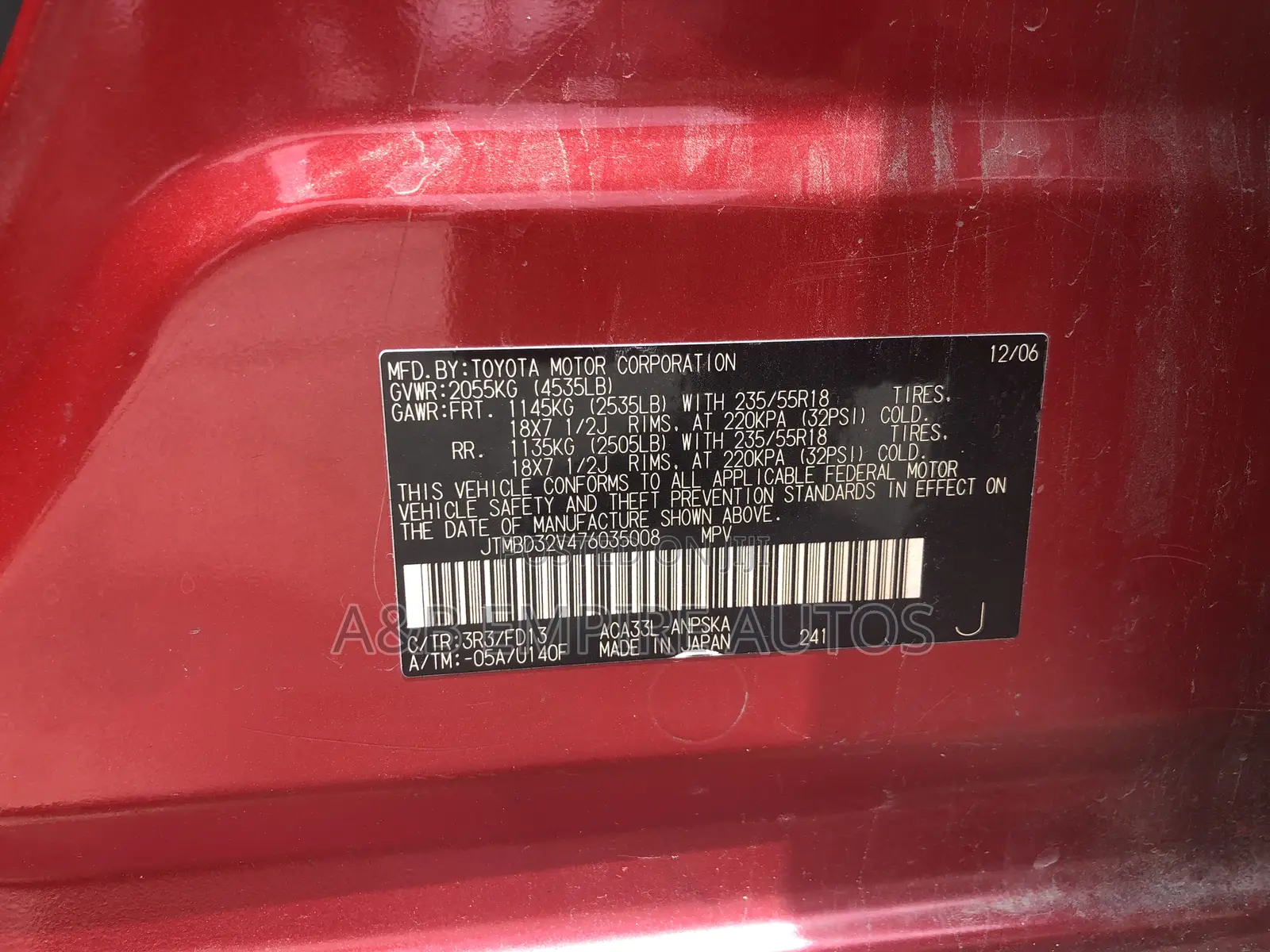 Toyota RAV4 2007 Red