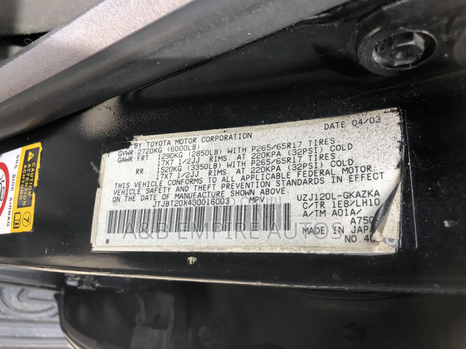 Lexus GX 470 2003 Black