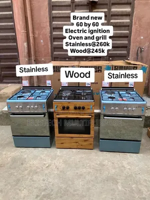 Brand New Maxi 60x60 Gas Cooker With Oven Grill - Stainless Wood