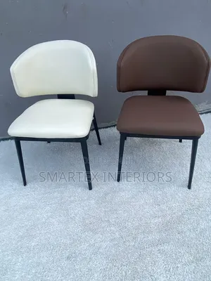 Solid Leather Iron Leg Dining Chair