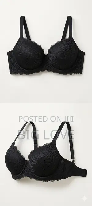 Size 95d or 42d Elegant Black Floral Lace Full-Support Bra