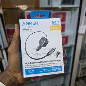 Anker Nano Car Charger 75w Usb-c Port, Built-in Retractable Usbc Cable