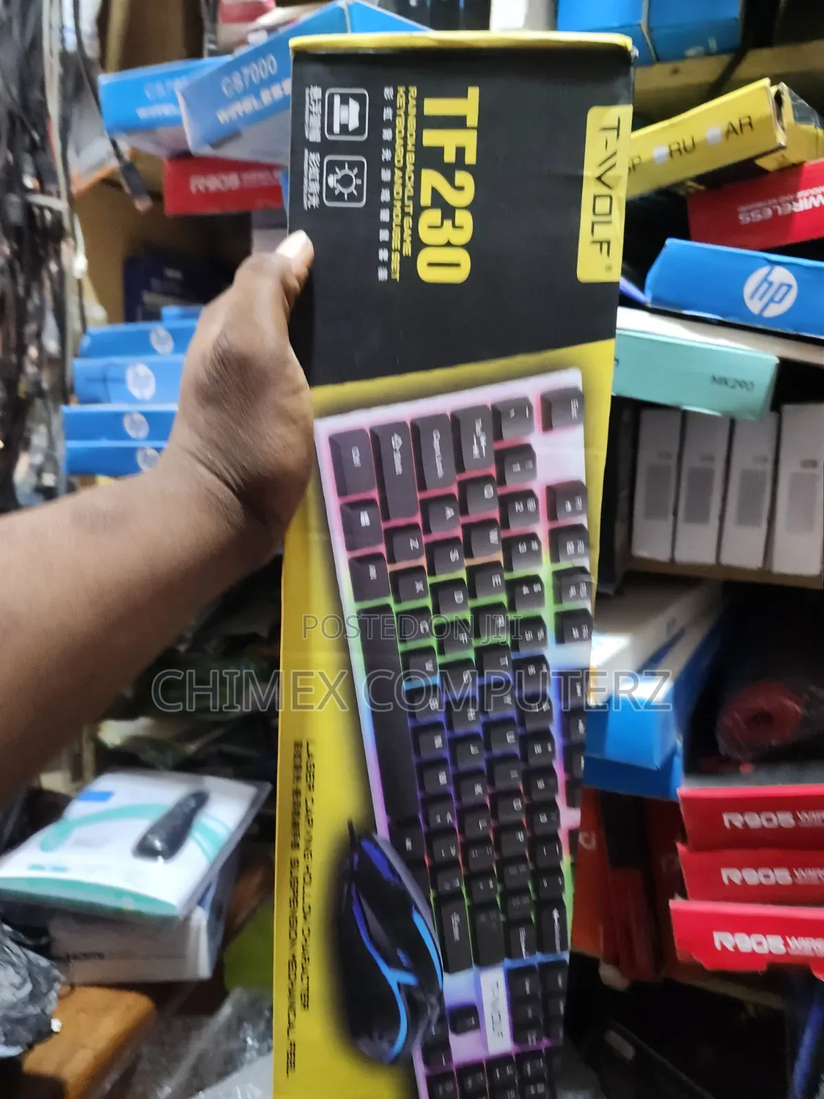 T-Wolf Tf230 Wired Rainbow Backlit Gaming Keyboard and Mouse Combo Set