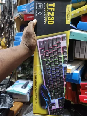 T-Wolf Tf230 Wired Rainbow Backlit Gaming Keyboard and Mouse Combo Set