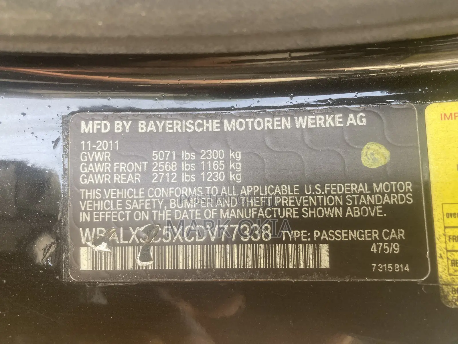 BMW 6 Series 2012 Black