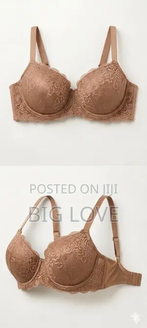 Size 95d or 42d Elegant Beige Brown Floral Lace Full-Support Bra