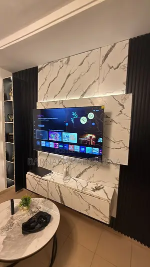 Tv Console and Antique Shelf