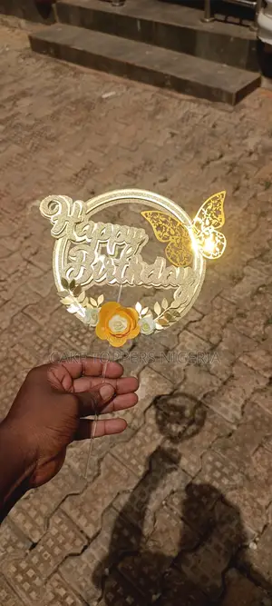 3d Circular Happy Birthday Topper