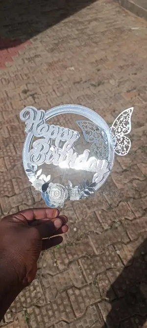 3d Circular Happy Birthday Topper