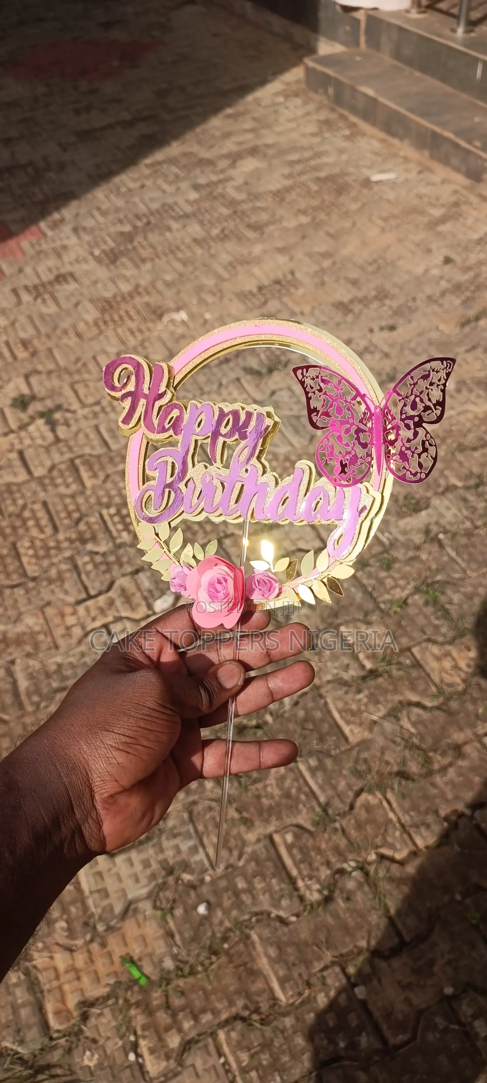 3d Circular Happy Birthday Topper