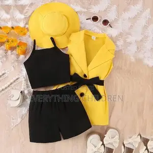 Lovely Girl Four Pieces Kid Clothes Inner and Short With Sleeveless