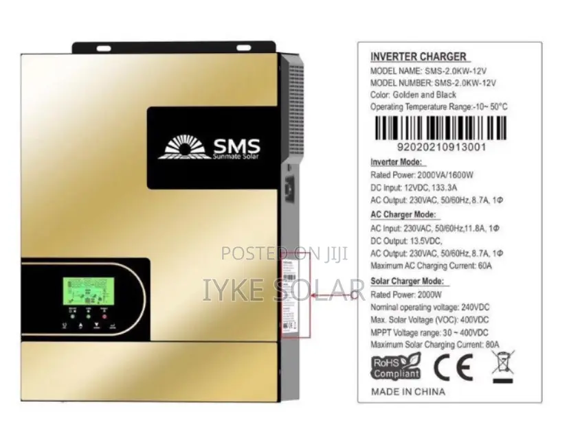 2kva 12v SMS Hybrid Inverter