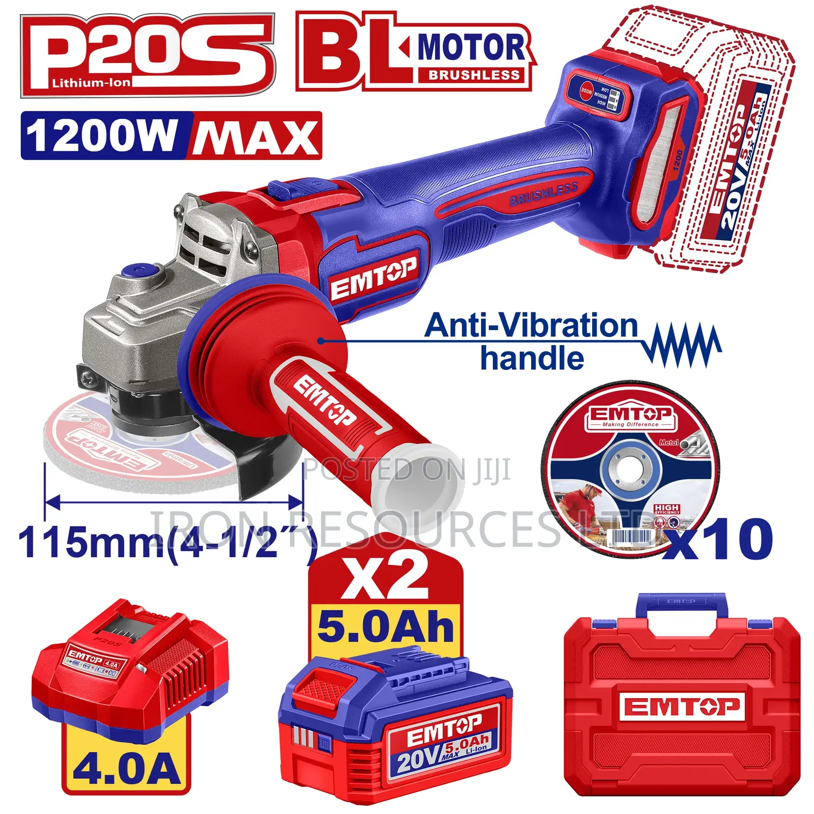 Cordless Angle Grinder 1200w