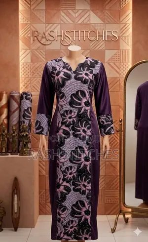 Stoned Ankara Combined With Plain Material
