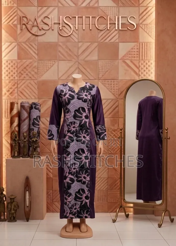 Stoned Ankara Combined With Plain Material