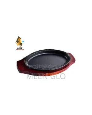Cast-Iron Sizzling Plate and Wooden Base/Platter
