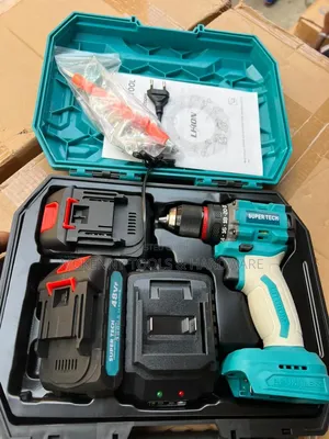Super Tech Cordless Brushless Lithium-Ion Drill Machine Set.