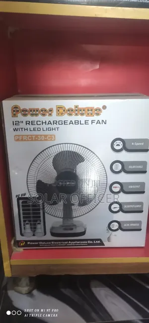 Solar Rechargeable Fan With Light