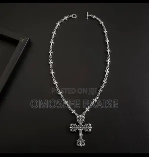 Chrome Heart Silver Cross Chain Necklace